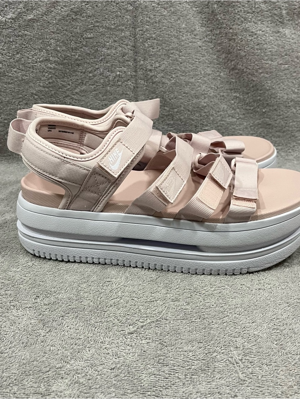 Nike Icon Classic Sandals Womens 7 Pink Oxford Platform Strappy DH0224-600